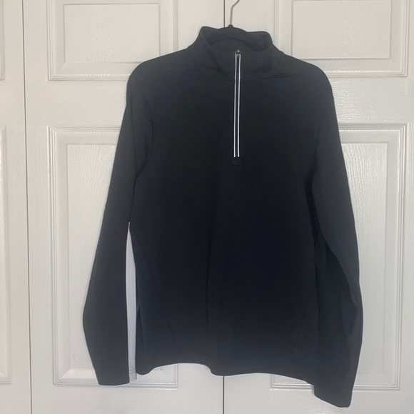 Under Armor Black (M) 3/4 zip up with reflective strips.Super soft and c… - Picture 1 of 6